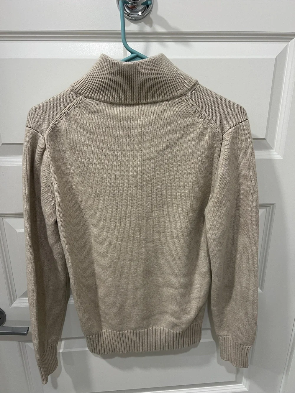 J. Crew Men's Quarter-Zip Sweater in Beige